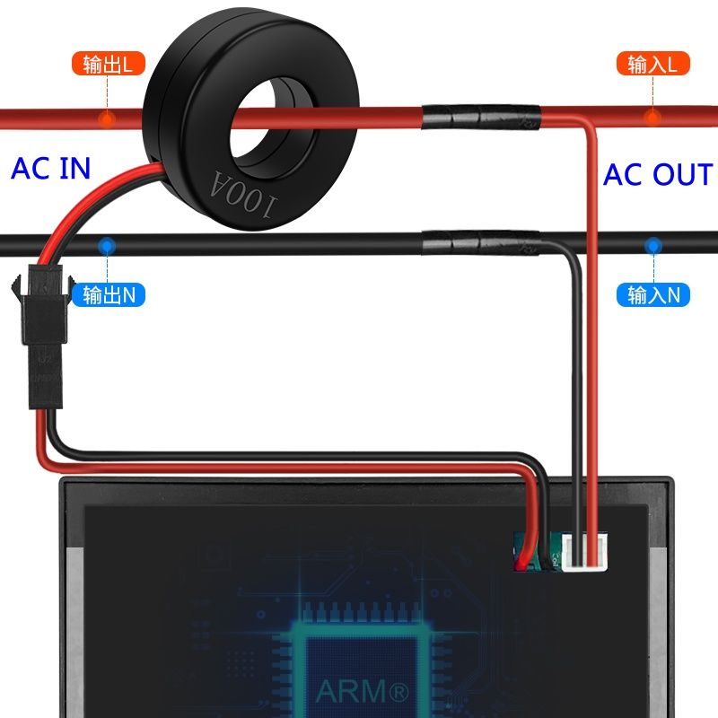 Ваттметр цифровой цветной дисплей ATORCH AC 50-300v/100A/3000w.