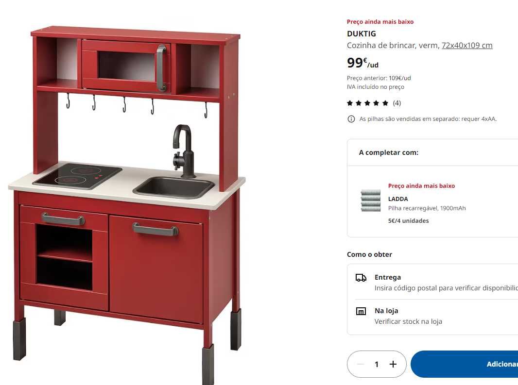 Cozinha de brincar do Ikea em muito bom estado