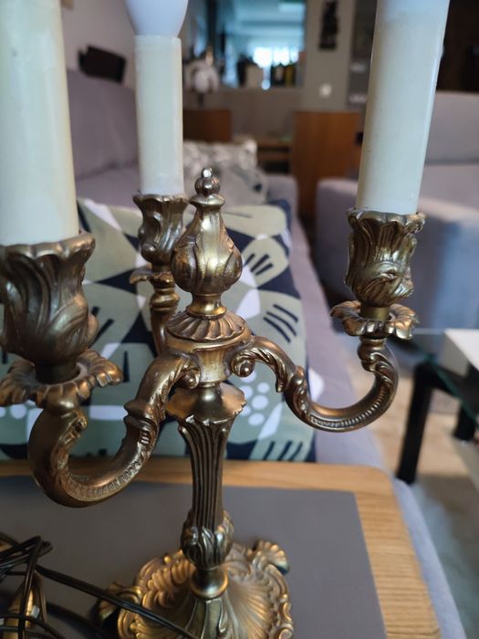 Para świeczników elektrycznych z brązu