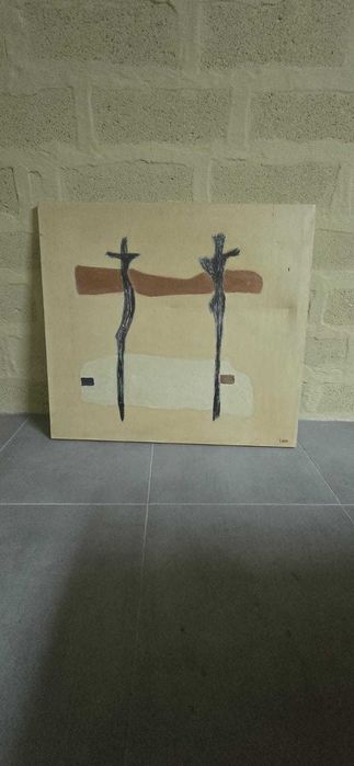 Quadro pintado à mão com algum uso