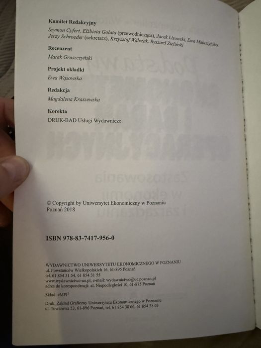 Podstawy ekonometrii i badań operacyjnych UEP Appenzeller Jurek
