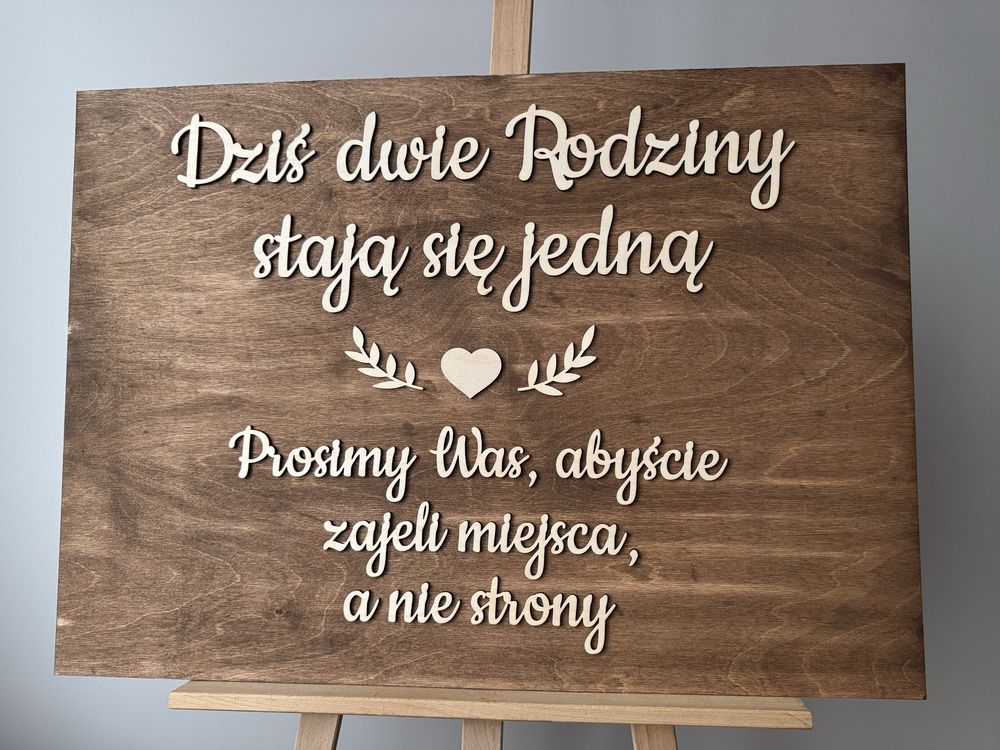Tablica powitalna tablica ślubna dekoracje sali wesele ślub boho