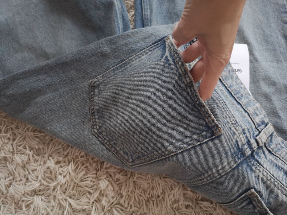 A spodnie dżinsowe z szeroką nogawką Wide Leg niebieskie
