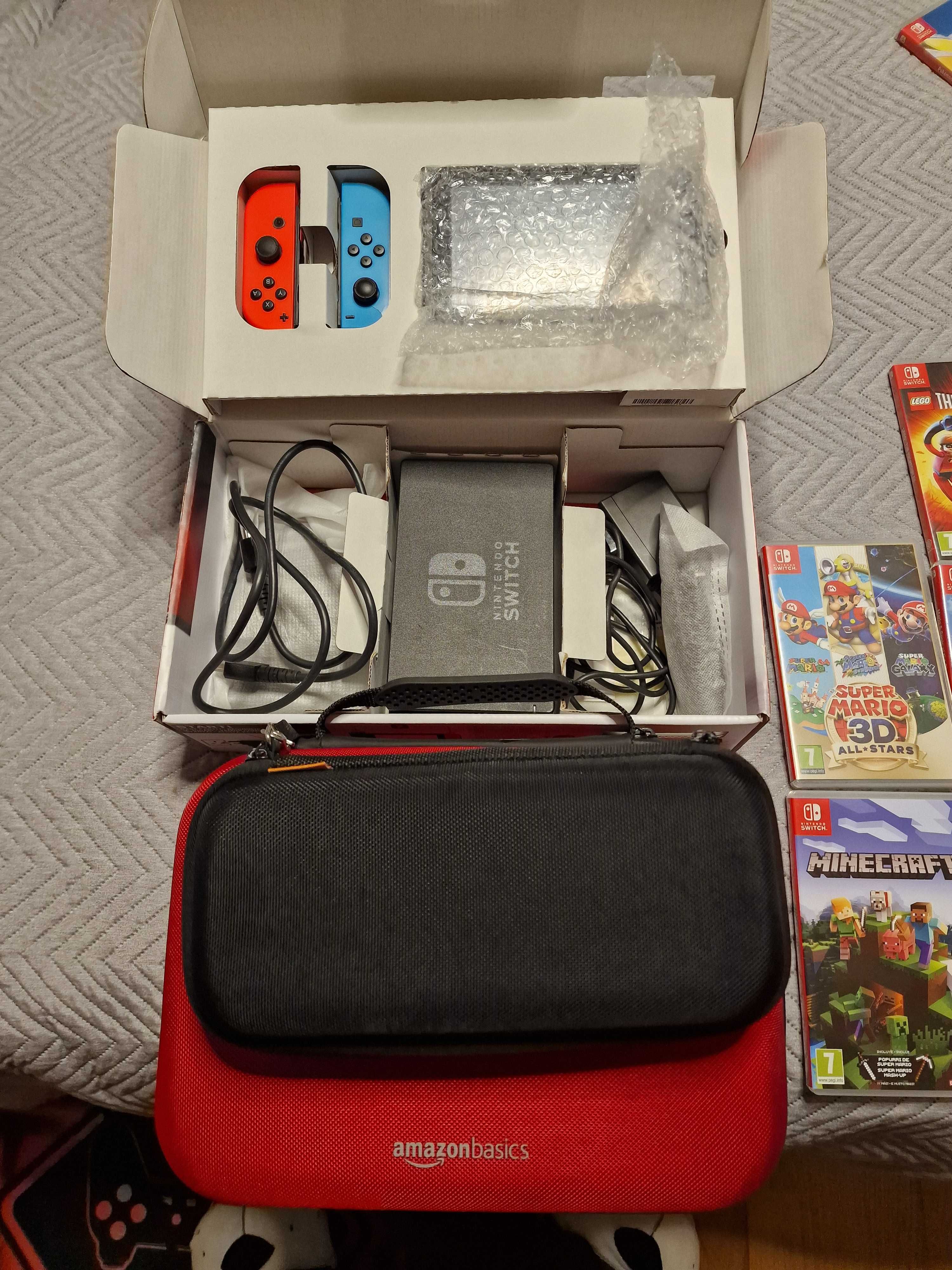 Vendo consola switch com jogos e mala de transporte.