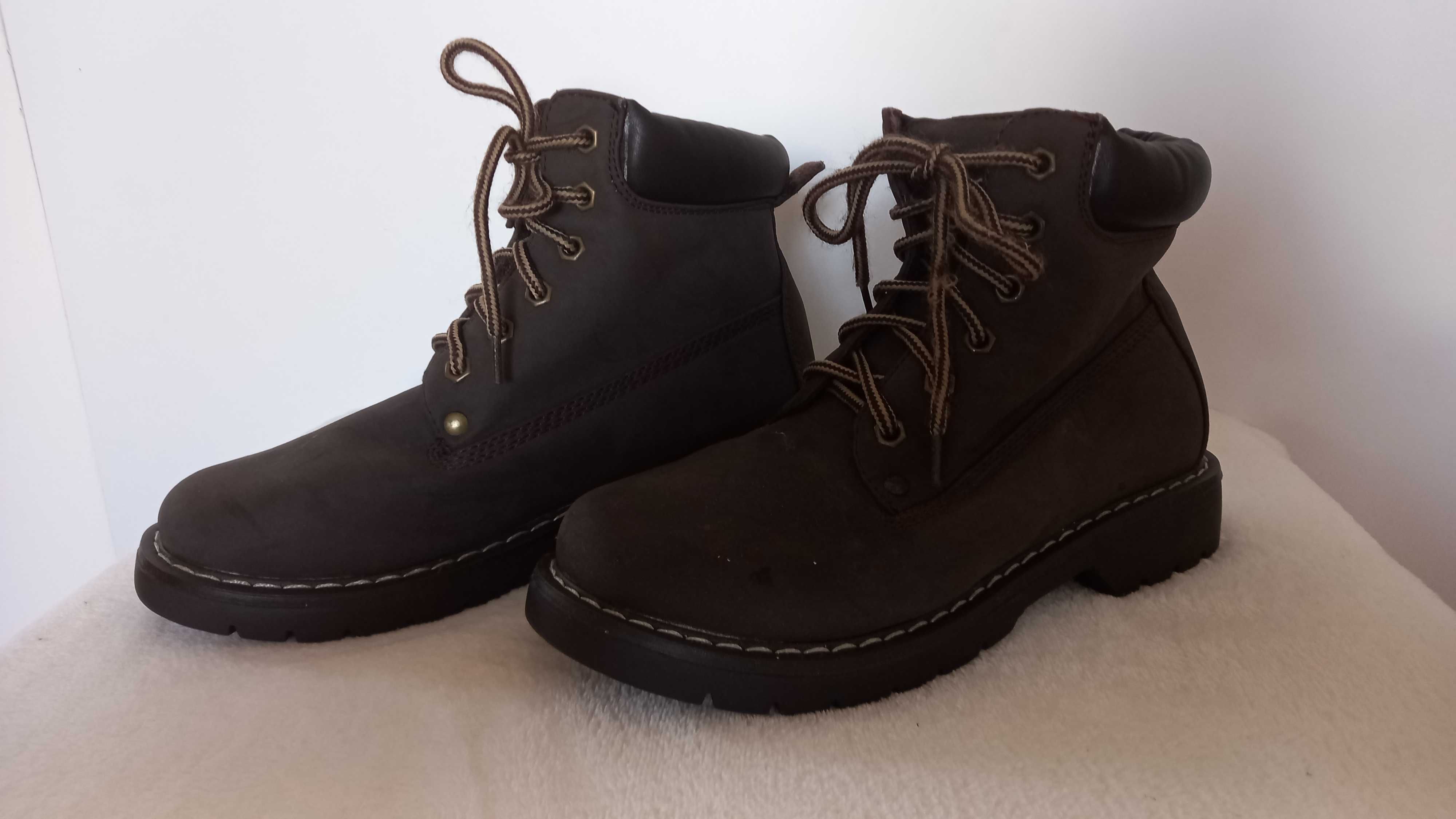 Brązowe buty za kostkę workery roz. 35,5 - 36