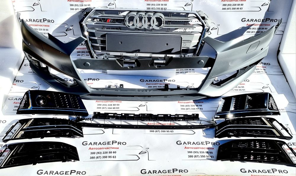 Бампер Audi A4 B9 S-line 2016 2017 2018 2019 передній Слайн