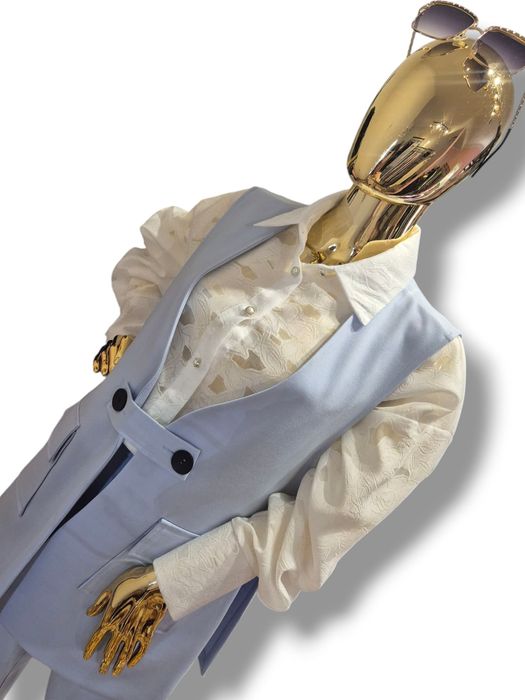 Komplet damski błękitny kamizelka i spodnie Manilla rozmiar uniwersaln