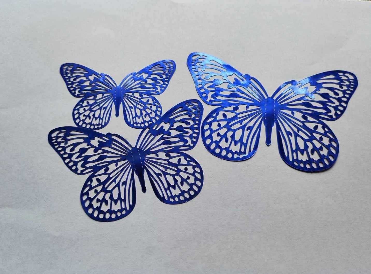 Niebieskie motyle 3D Naklejki na ścianę 12szt