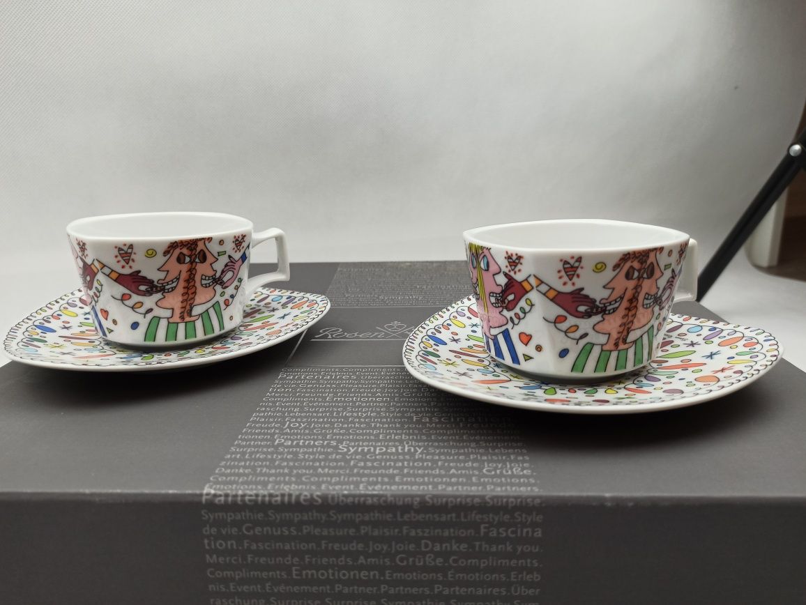 Zestaw kolekcjonerski Rosenthal Flash James Rizzi filiżanki Nowy