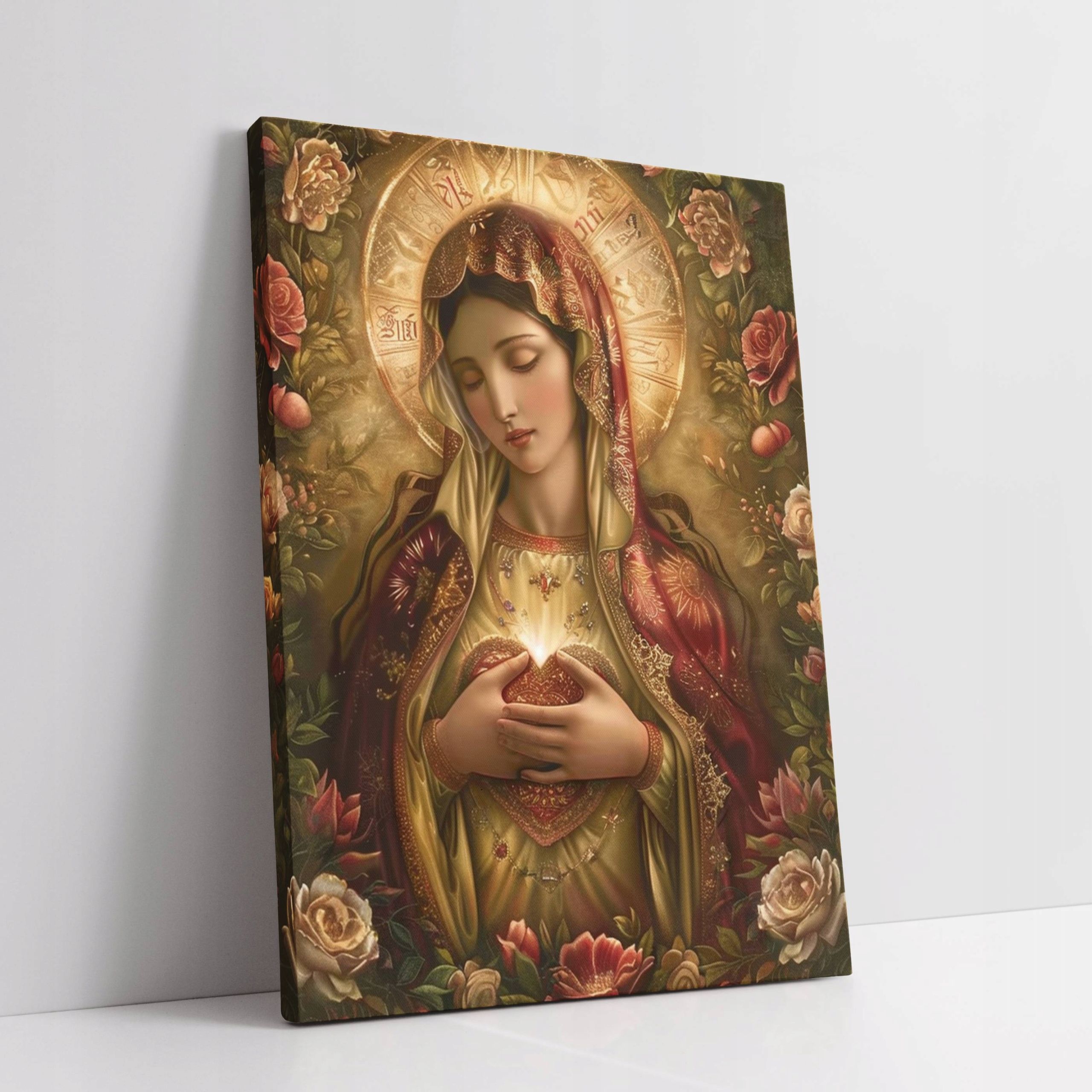 Obraz na Płótnie Serce Matki Bożej 45x60 cm - Sztuka Sakralna