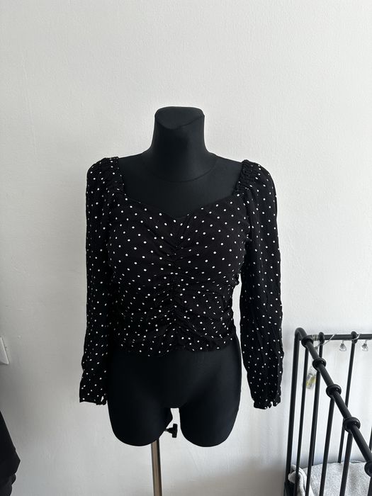 Bluzka z bufiastymi rękawami w kropki H&M M/L