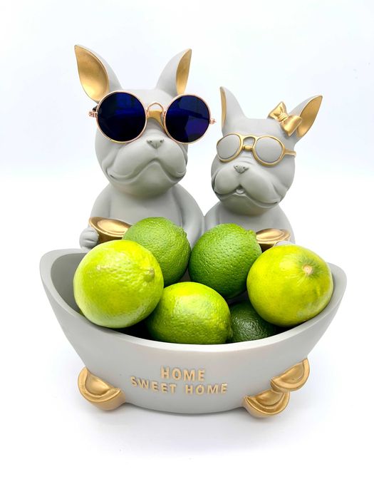 Buldog Para Misa figurka szary BM2163 osiemnastka prezent PROMOCJA