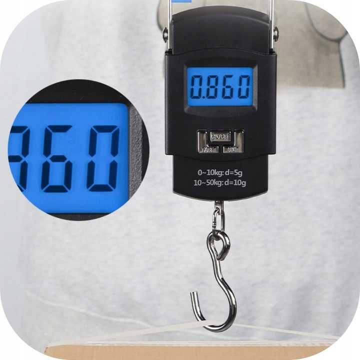 WAGA WĘDKARSKA hakowa LCD 50kg turystyczna na ryby o