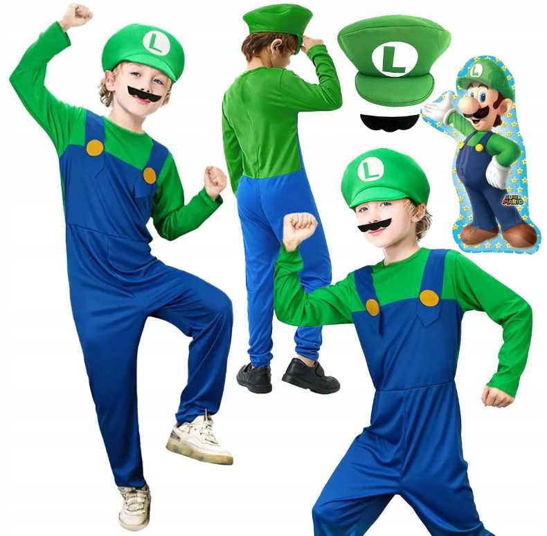 Dwa stroje Super Mario Strópj Kostium Przebranie Luigi