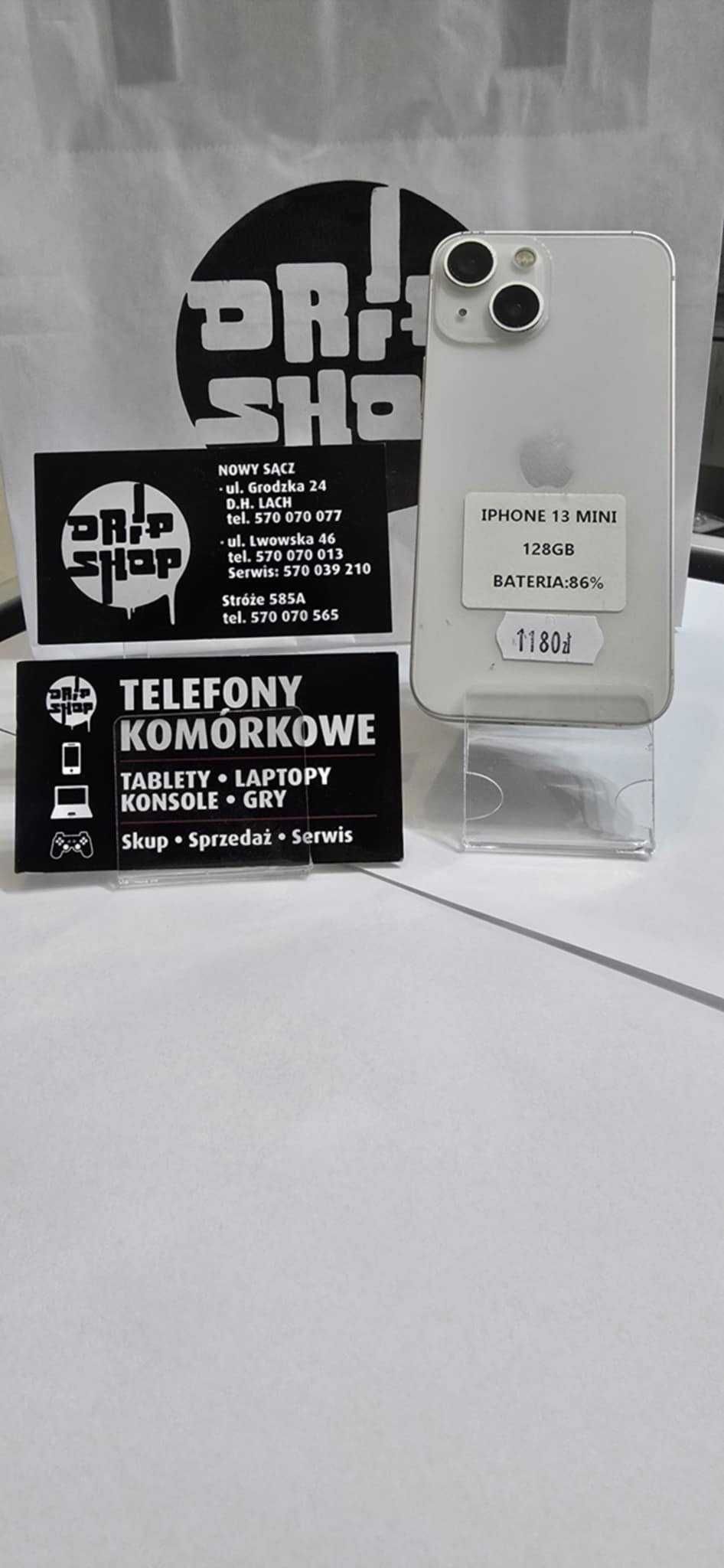 Iphone 13 Mini Biały 128GB Bateria:86%/Gwarancja/SklepGSM/Stróże