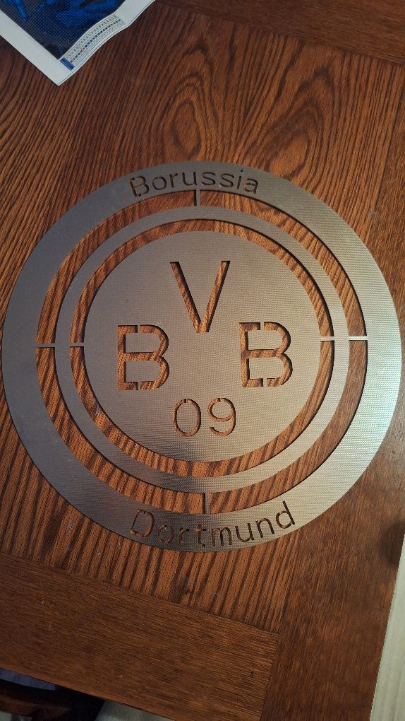 Logo Borussia Dortmund stal nierdzewna cnc