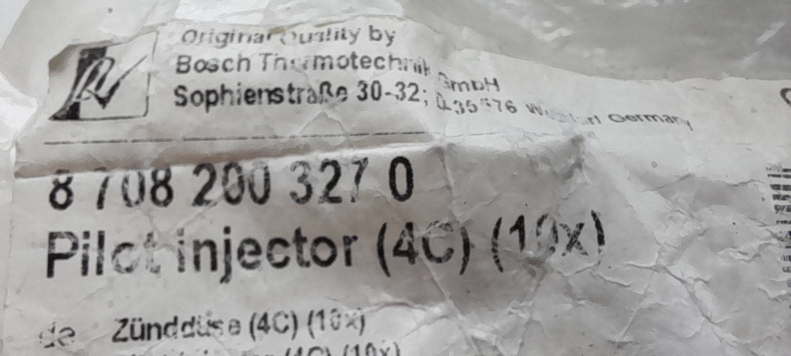Форсунка жиклер газовой колонки Bosch-Junkers WR10-13-15(P-2P)W11 WR11