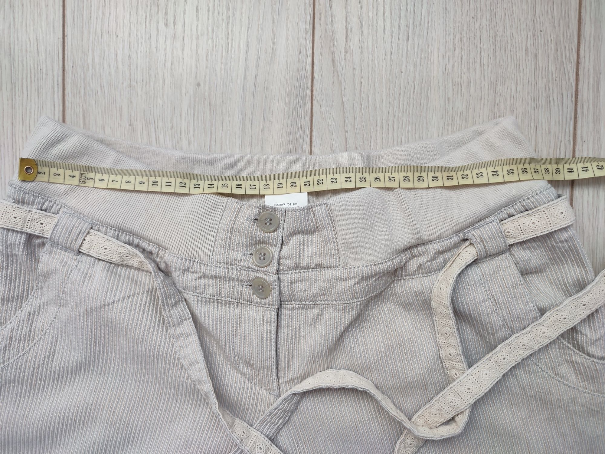 Spodnie ciążowe prążkowany materiał szerokie nogawki Next  rozm 38