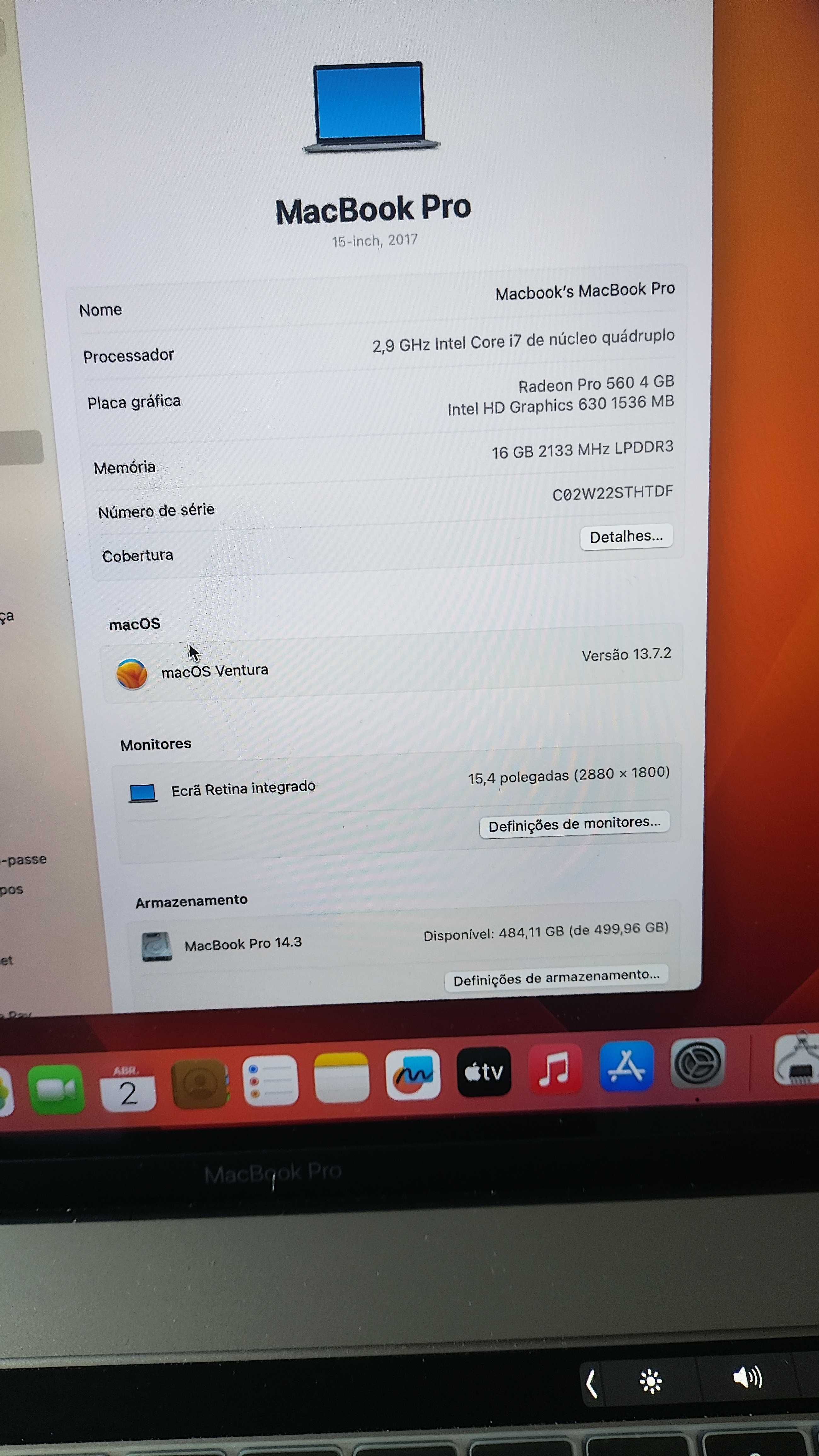 MacBook Pro 15" (A1707) Touch Bar - i7, 16/512GB (2018)