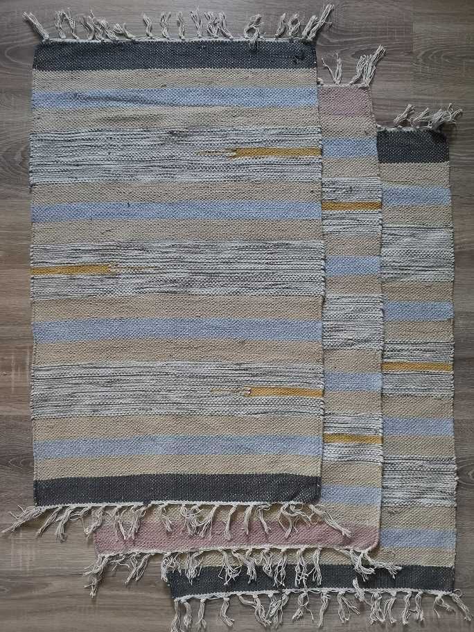 Dywanik z frędzlami kilim boho chodnik 50x80 kilim 100% bawełna beże