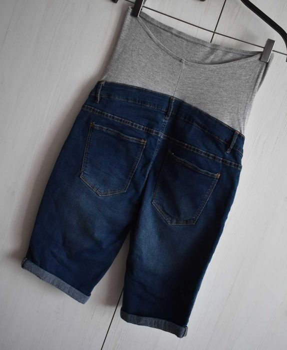 Spodenki szorty S 36 ciążowe dżinsowe jeansowe krótkie wygodne bawełna