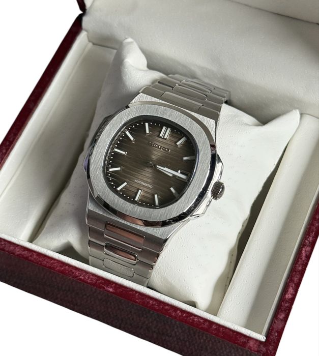 Zegarek seiko mod automatyczny brazowo czarno srebrny nowy nautilus
