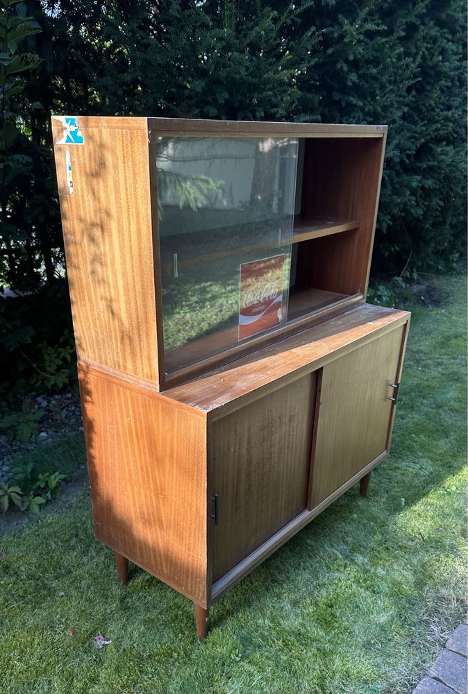 Komoda + witryna vintage PRL Wyszkowska Fabryka Mebli WFM