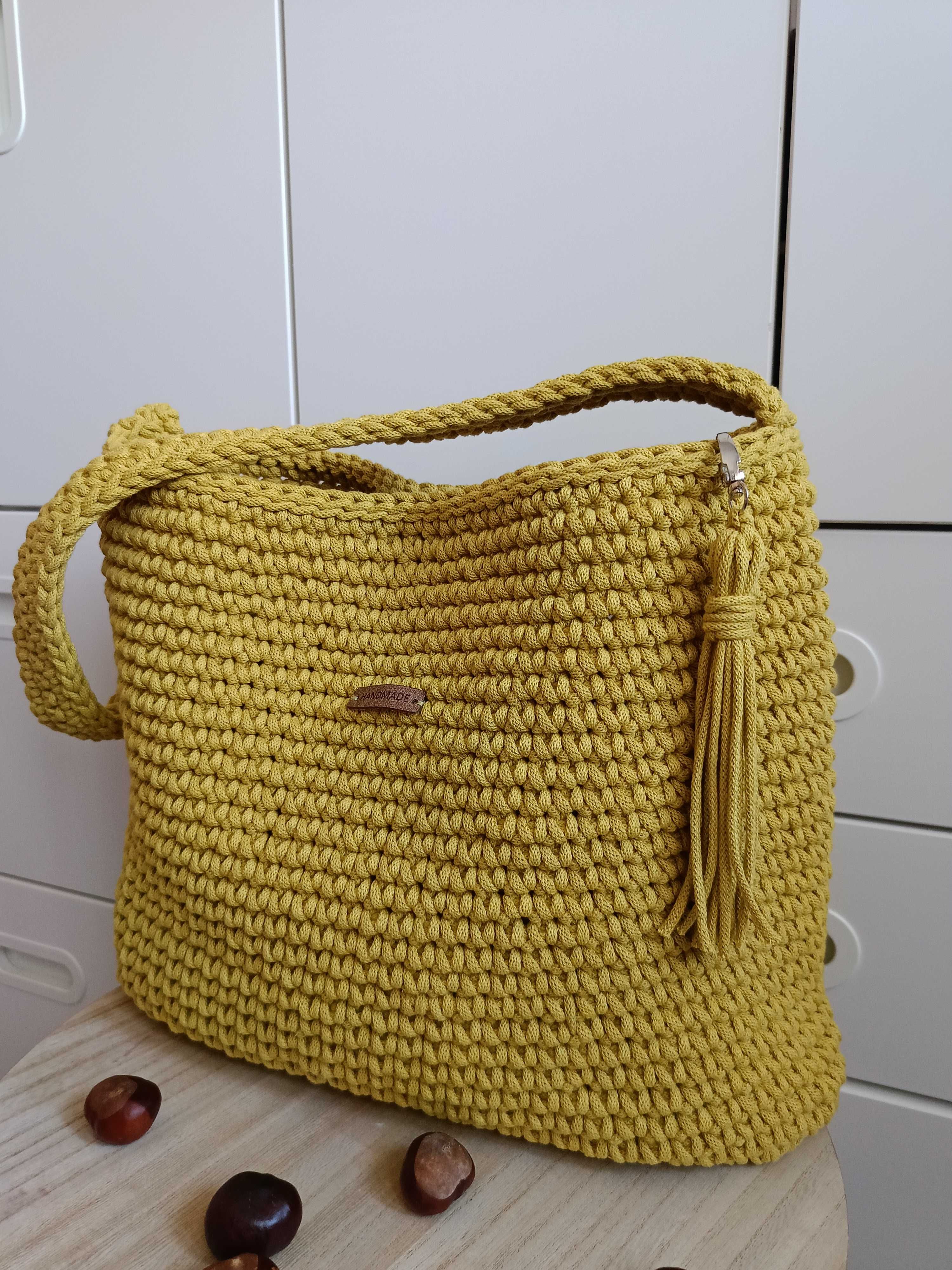 Handmade torebka ze sznurka , shopperka
