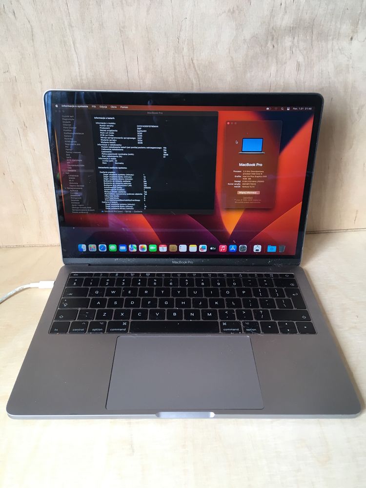 Macbook Pro 13 A1708 uszkodzony port