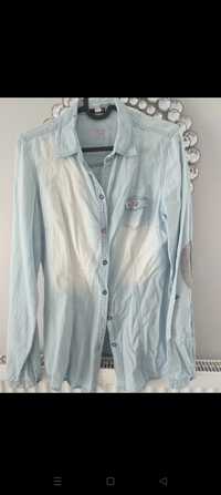 Koszula niebieska ala jeansowa łaty Tally Weijl