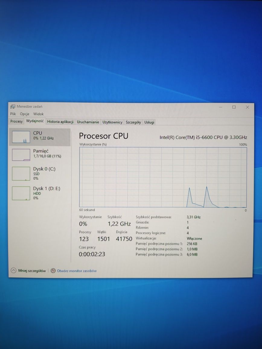 Komputer do gier i5 6600 / 16RAM / GTX1050Ti / 240SSD / WIN10 Pro