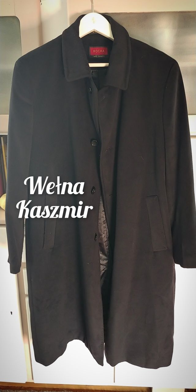 Płaszcz wełna kaszmir rocha l xl