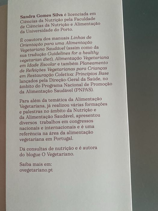 Livro “O Vegetariano” de Sandra Gomes Silva