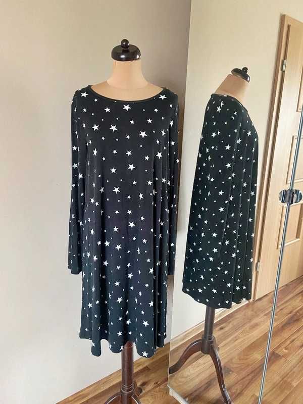 48 50 f&f sukienka 7/8 maxi dluga gwiazda star oversize xxl +size
