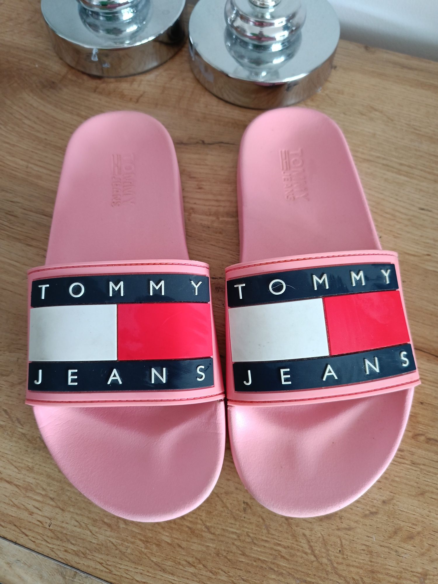 Klapki Tommy Hilfiger jeans 36 różowe