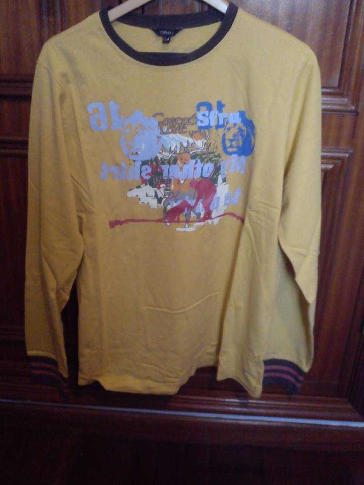 sweat amarela tamanho l com letras