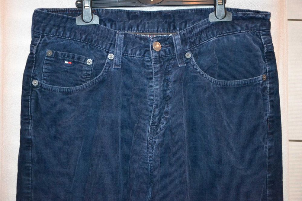 TOMMY HILFIGER Brooklyn Spodnie Sztruksowe Męskie W32 L34 Bawełna