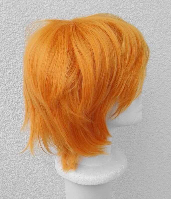 Krótka męska pomarańczowa ruda peruka Ichigo Hinata cosplay wig