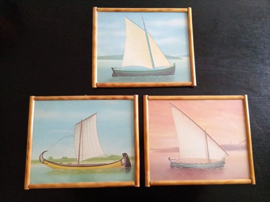 6 Quadros barcos em cana