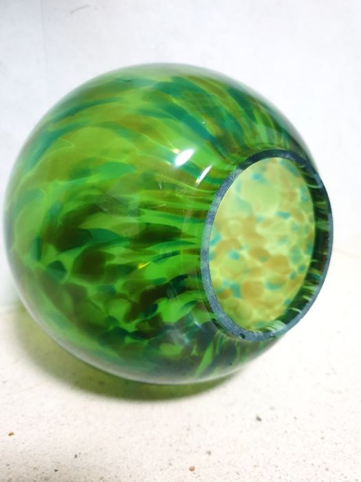 Fantástico globo de candeeiro multicolor em vidro artístico Anos 50