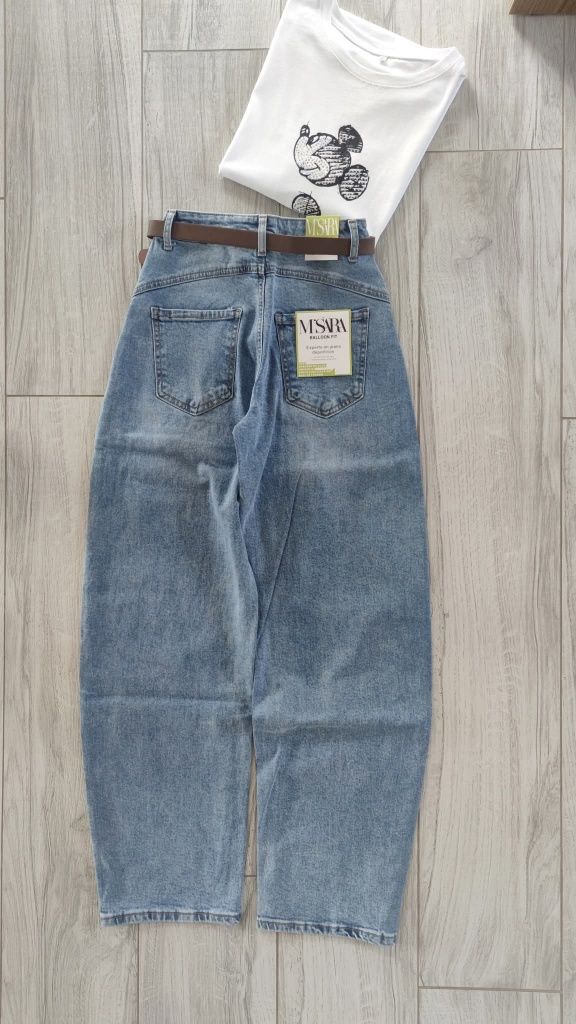 Spodnie jeansowe balloon XS-XL