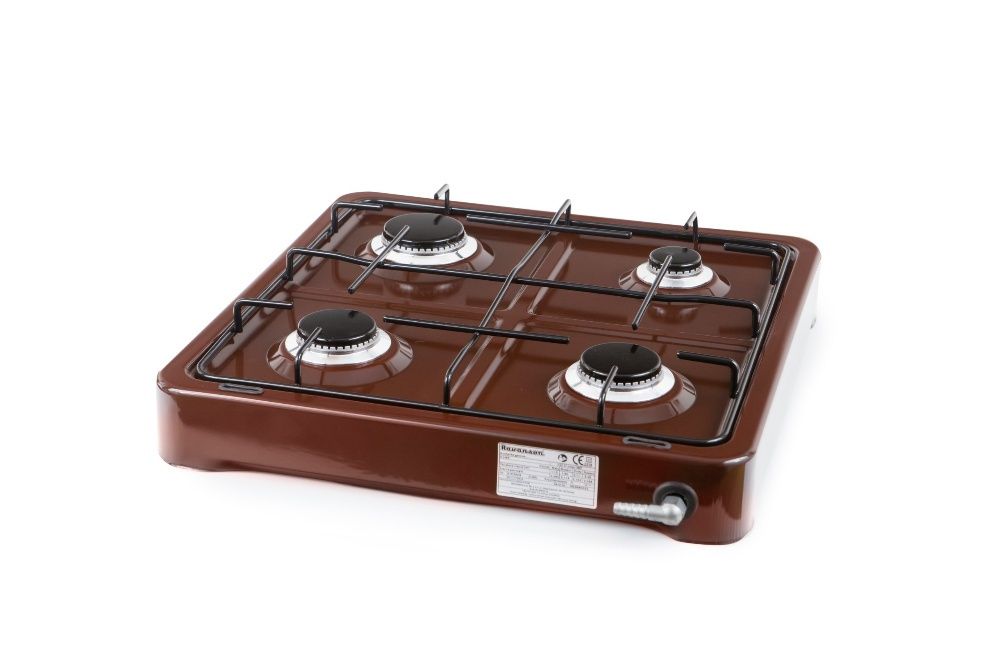 kuchenka gazowa czteropalnikowa na propan butan turystyczna kolor Brąz