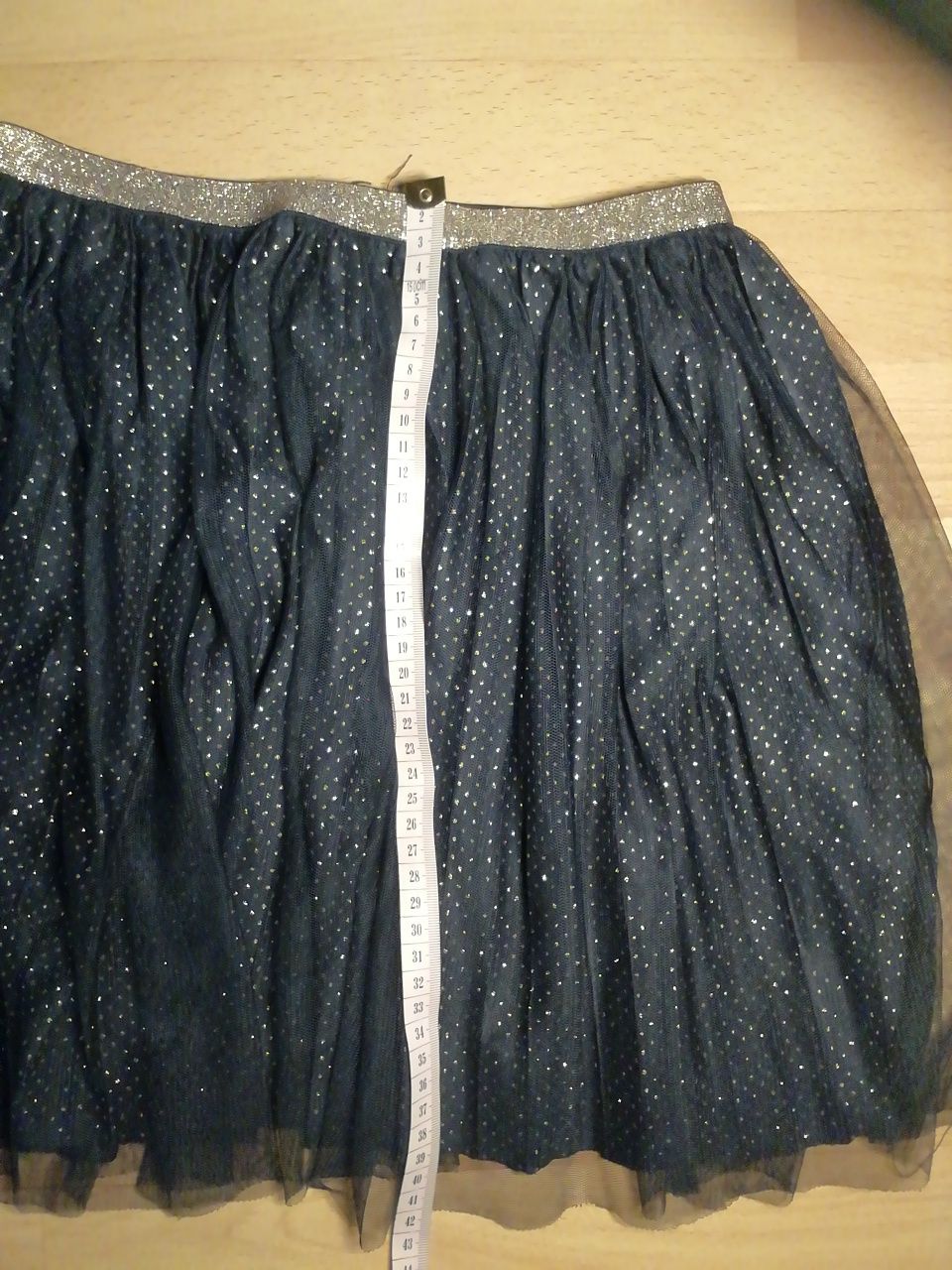 Granatowa plisowana spódnica