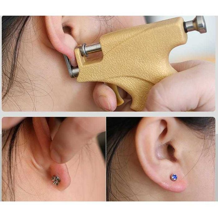 Kit Furação de Orelhas - pistola + 98 brincos (novos)