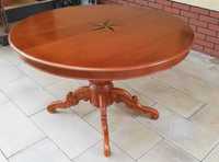 Stół okrągły rozkładany drewniany stylowy piękny krzesła ława