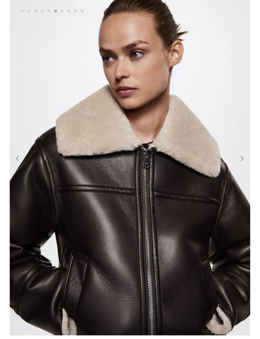 Дублянка Mango із штучного хутра та шкіри  ХХL