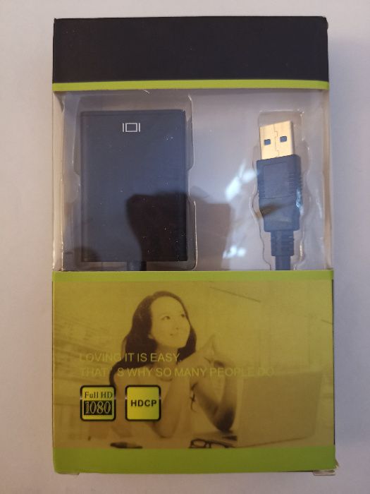 *PORTES GRATUITOS* Adaptador USB 3.0 macho para HDMI fêmea *NOVO*