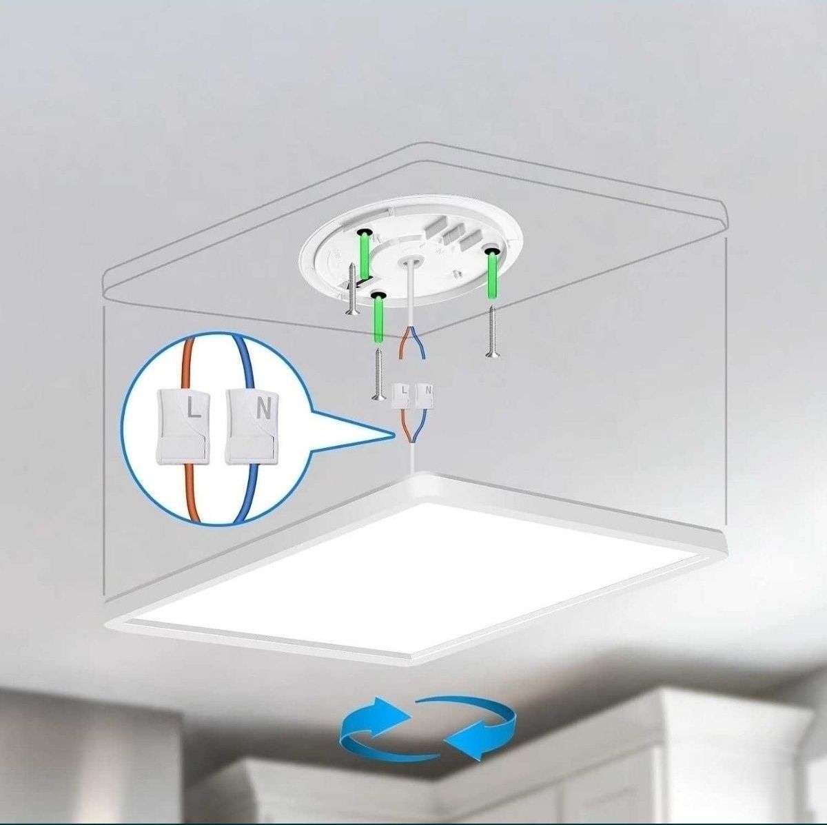 Plafon LED RGB, 24 W, IP44, kwadratowy, 29,5 x 29,5, aplikacja