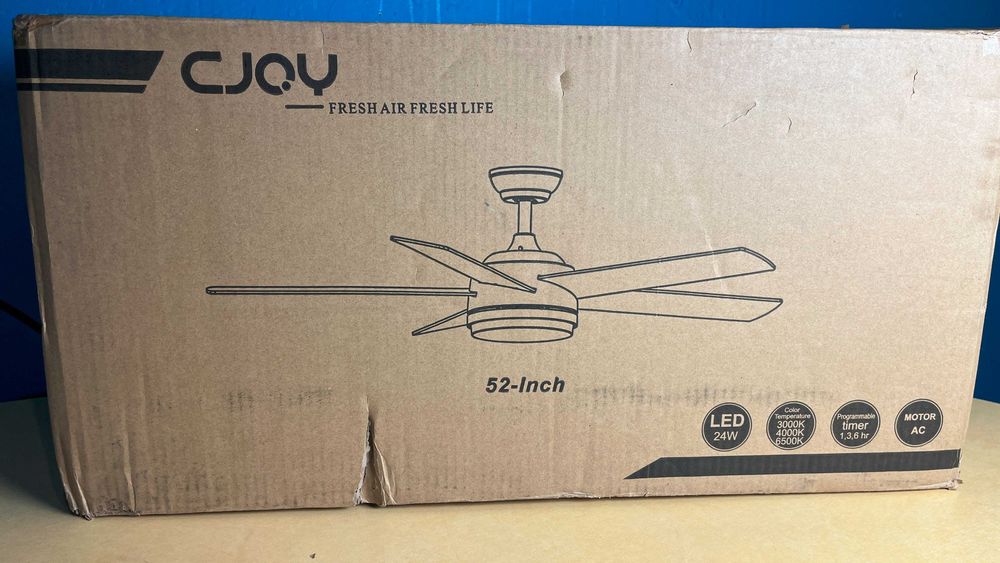 Wentylator sufitowy z lampą LED i pilotem, 52" CJOY 52-1083 spp56