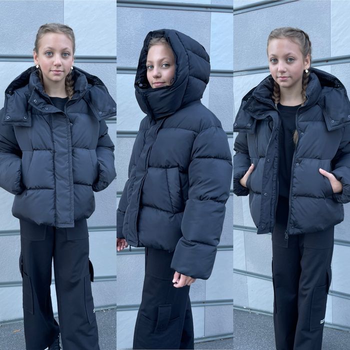 Зимова курточка на пуху на дівчат зростання 152-170см